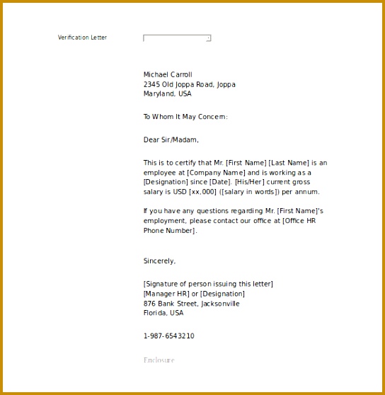 Letter Employment Templates Free Sample Example Format 558544
