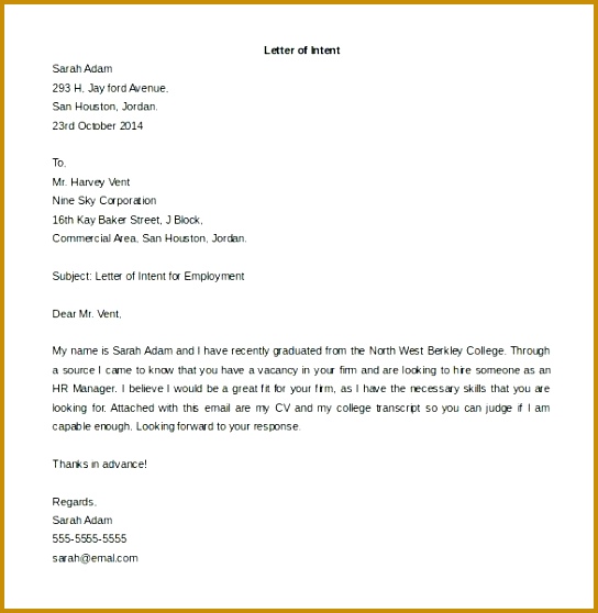 employment letter examples letter of intent for a job templates free sample example employment verification letter 558544