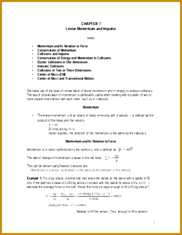 Physics Worksheet Momentum Impulse Work and Energy Linear Momentum and Impulse Physics matters 479372