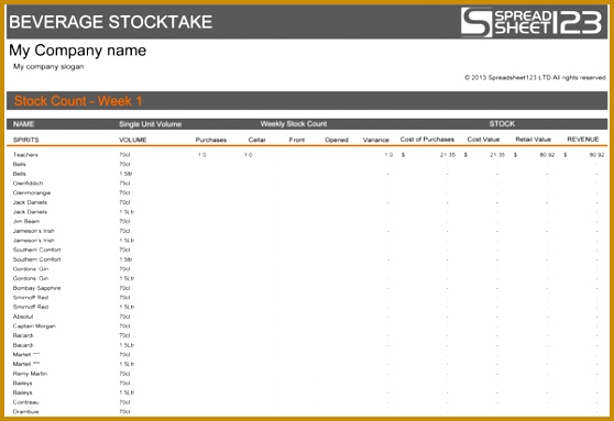 10 Stock Take Spreadsheet Template Excel Format 383558