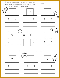 Three worksheets that use the part part whole method of addition and subtraction as an · Kindergarten ClassroomTeaching MathFact FamiliesAddition 325251
