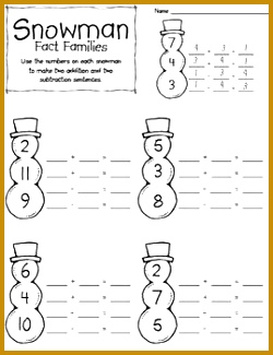 Snowmen Fact Families modify w multiplication division 325250