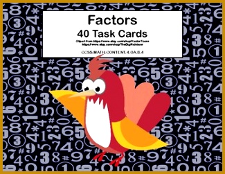 Factoring Numbers Math Task Cards Grade 4 Quirky Birds 251325