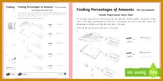 Australia Finding Percentage of Amounts Activity Sheets 160320