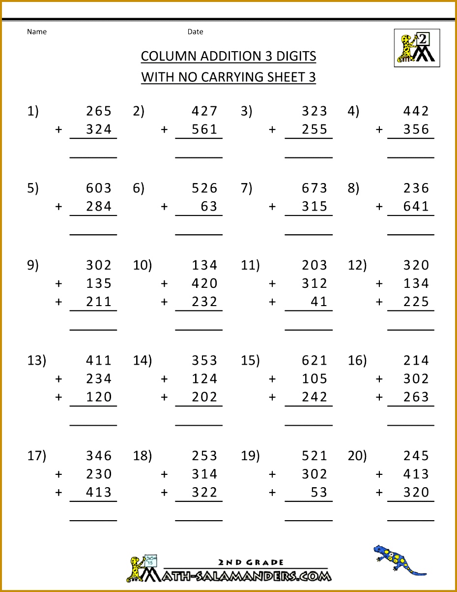 Math Worksheets for 3rd Grade 1203930