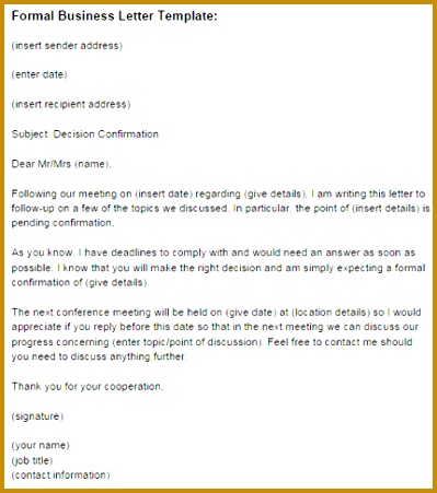 Formal Business Letter Template kcsht Sample for Formal Business Letter 451399