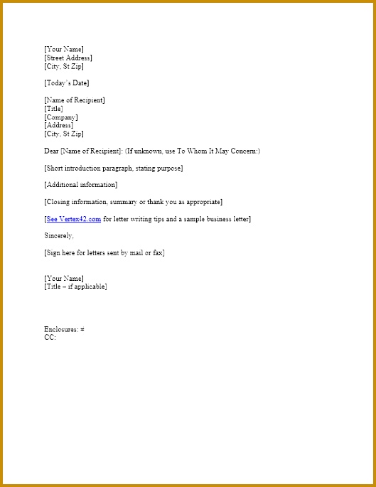Business Letter Template for Word daks2 Business Letter Template 685529