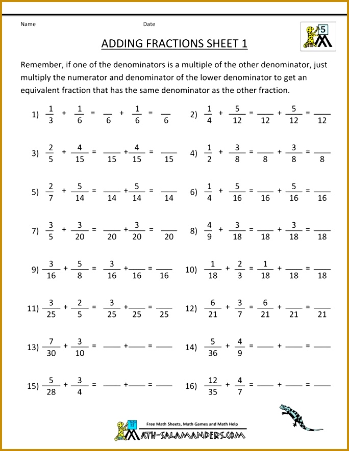 Here you will find our selection of Adding Subtracting Fractions Sheets Printable Fractions Worksheets Adding Fractions Worksheets for kids by the Math 885684