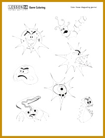 Supplementary fun worksheet for children to do alongside your lesson about germs 277212