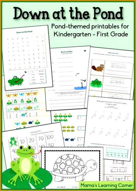 Down at the Pond Free Worksheet Packet for K 1st Grade There are 651465