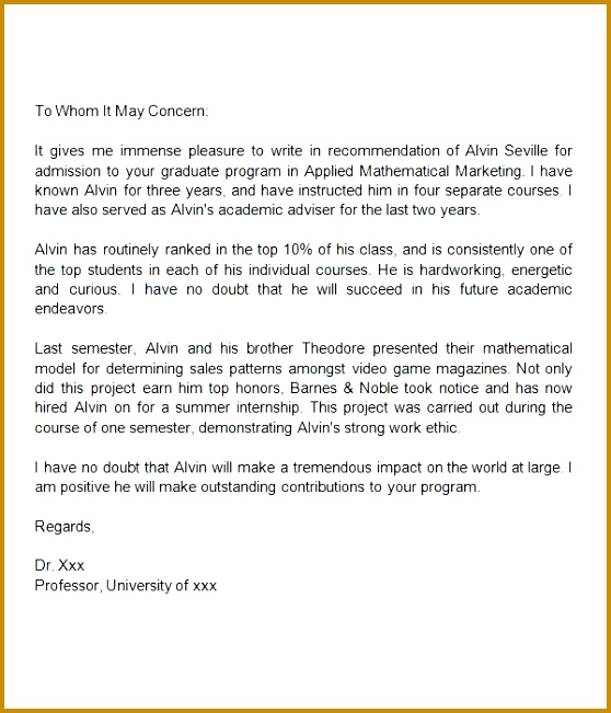 sample reference letter for students sample re mendation letter for graduate school sample re mendation letter for student 651558