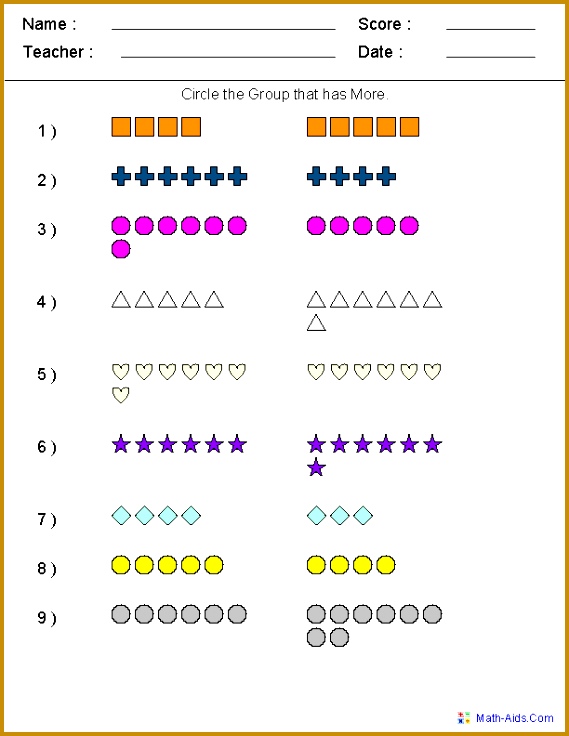 Greater Than Less Than Worksheets Math Aids Oeejg Shapes Worksheets 569736