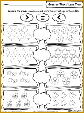 Using Less and Greater Than Signs by paring the Number of jsywz Using Less and Greater Than Signs by paring the Number of Leaves DownloadFREE Worksheet 372279