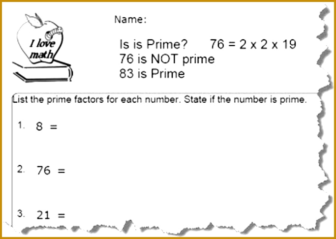 Free Prime Number Worksheets 486683
