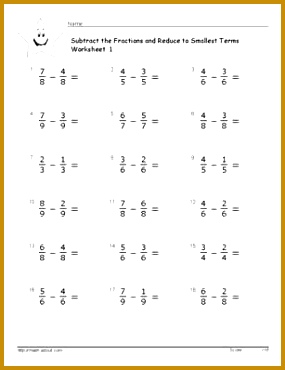 Fraction Worksheets 370285