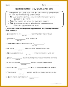 To Too Two Worksheet TONS of great printables to teach grade czu3a Choosing To Two Too Homophones Worksheets 283219