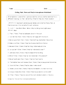 Englishlinx Homophones Worksheets bekdn Circling Their There and They re Homophones Worksheet 283219