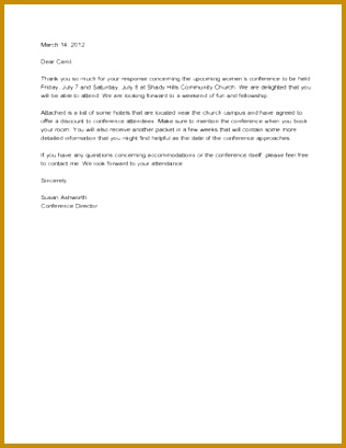 Sample Informal Confirmation Letter 409316