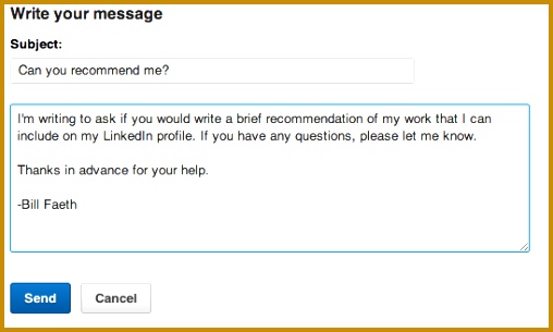Request a LinkedIn Re mendation Personalize Your LinkedIn Re mendation Request 305508