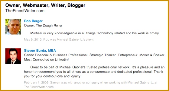 And it is really good that you ve started to think about your re mendation on LinkedIn as nowadays it s one of the most powerful source for finding a new 302559
