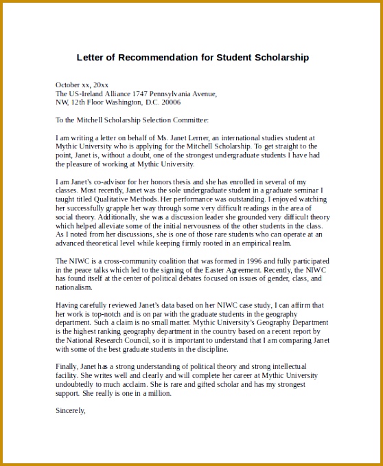 letter of re mendation for student scholarship 678558