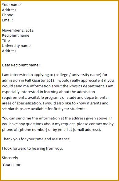 Request Letter Writing Examples 390591