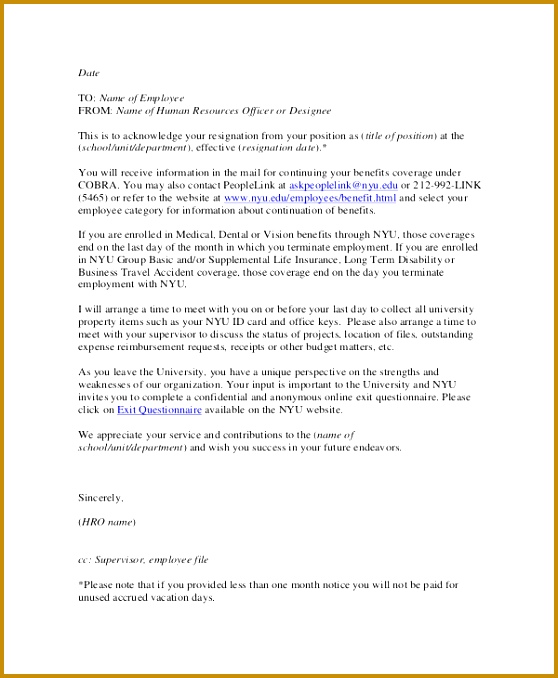 Email Acknowledgement Resignation Letter 678558