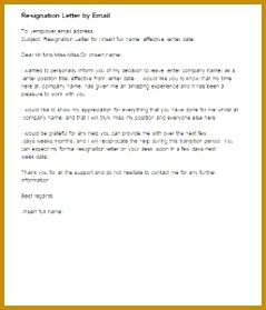 Sending a Resignation Letter by Email 279239