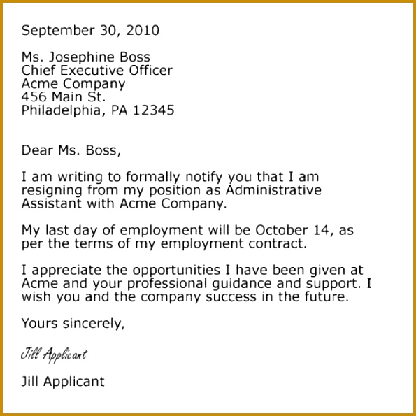 Resignation Examples Resignation Letter Example Example Resignation Letter Email Example Resignation Letter Professional Free 595595