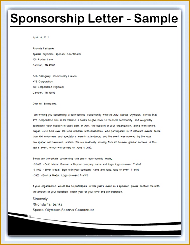 How to write a Sponsorship Letter Samples oGkC60oH 837651