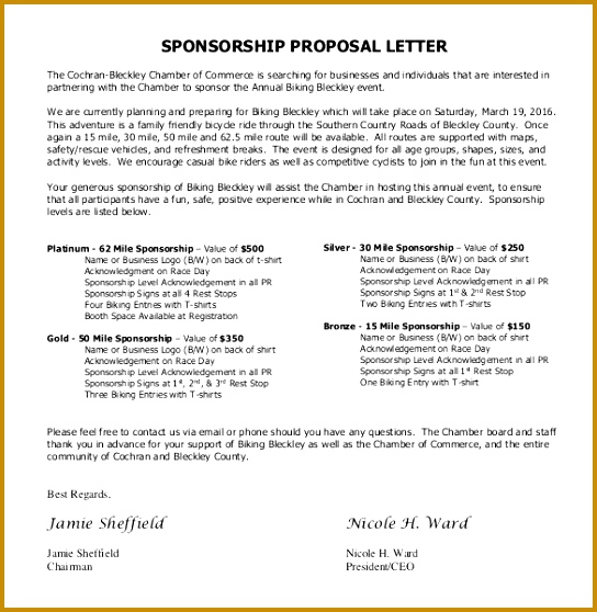 Formal Sponsorship Proposal Letter 558544