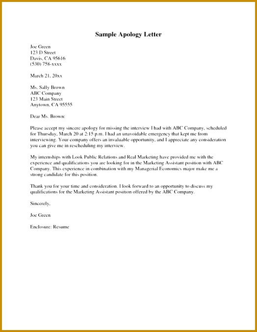 Formal Apology Letter Templatezet Formal Apology Letter For Not 677524