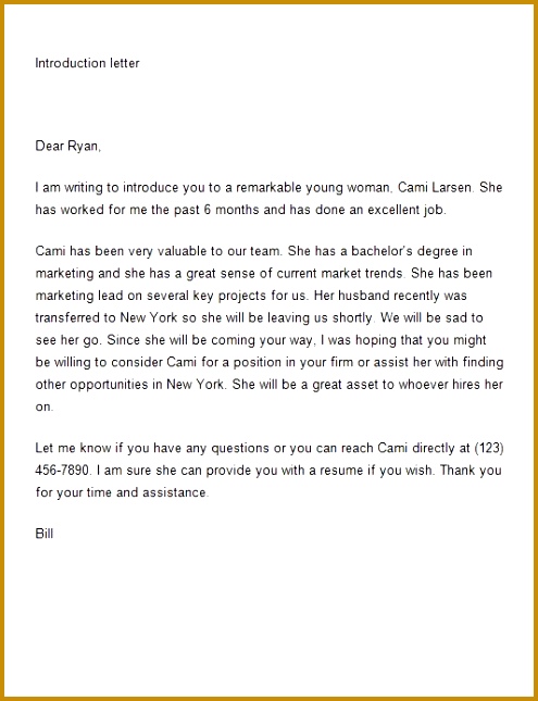 Printable Letter of Introduction Template 20 645495