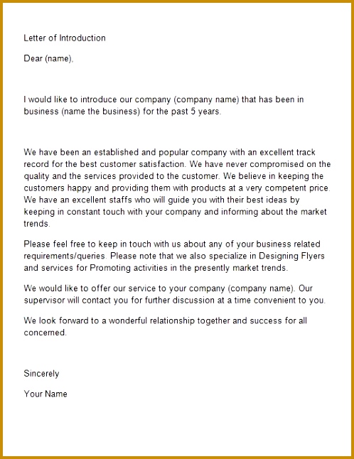 Printable Letter of Introduction Template 15 646498
