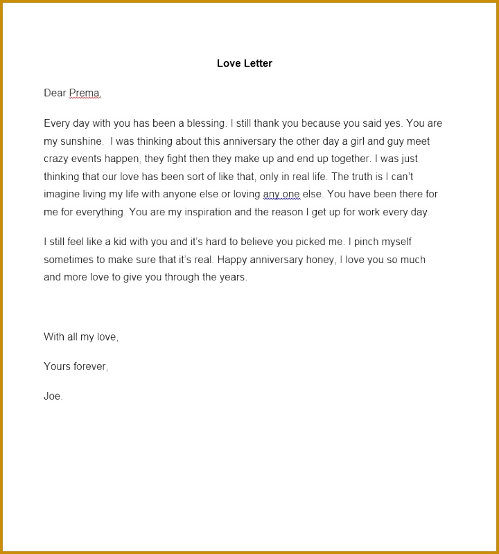Printable Love Letter Template 11 800720