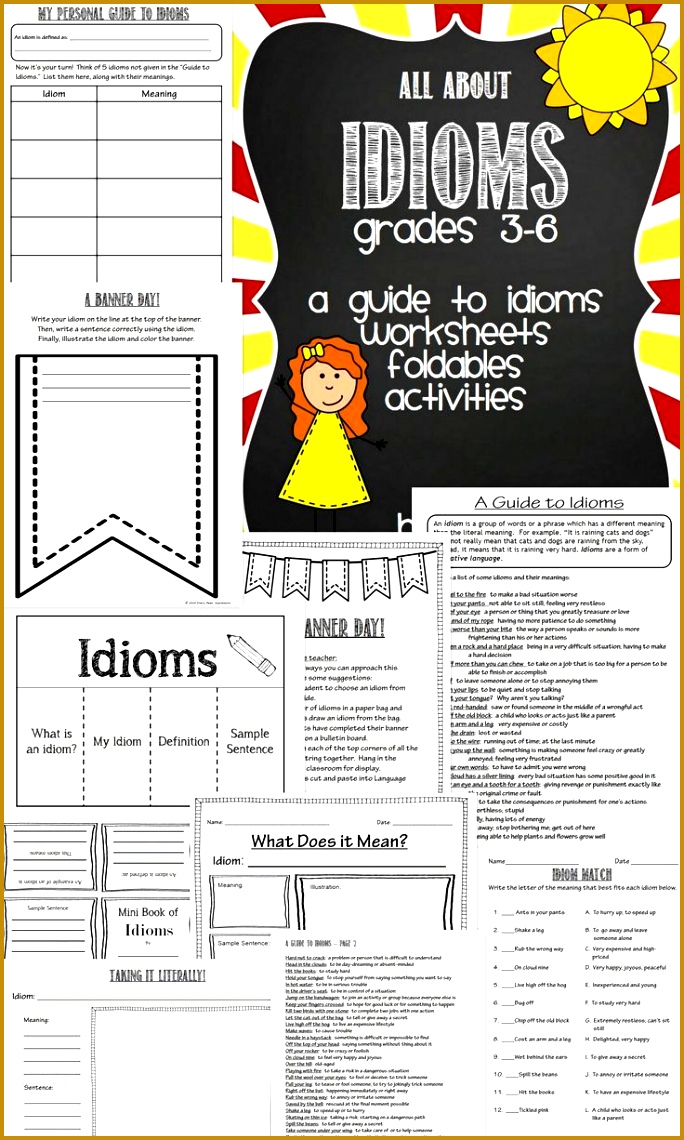 Idioms Worksheets Foldables Student Guide & Activities 1140684