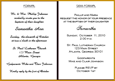 formal semiformal2 8 Tips for Perfect Baptism Invitations 279395