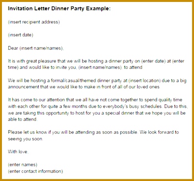 Example of a Dinner Party Invite 371399