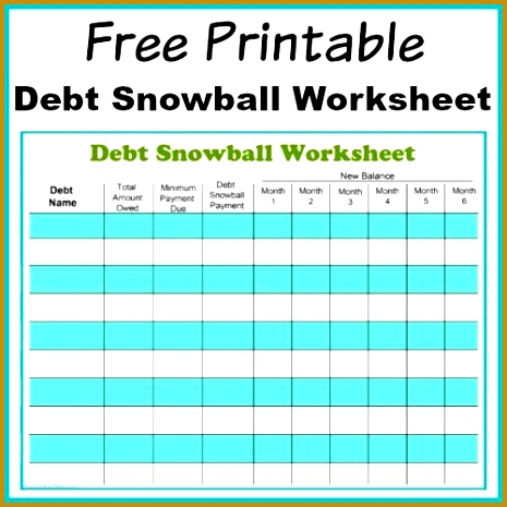 Free Printable Debt Snowball Worksheet Pay Down Your Debt 465465