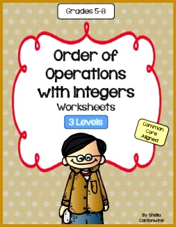 Order of Operations with Integers Worksheets Differentiated with 3 Levels 325253