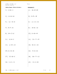 adding integers rational numbers worksheet 3 worksheet 283219