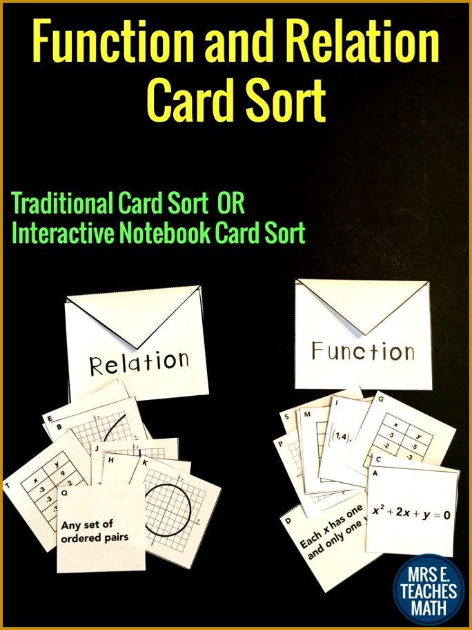 Functions and Relations Card Sort 912684