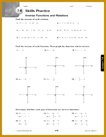 7 8 Skills Practice Inverse Functions and Relations Worksheet 274212