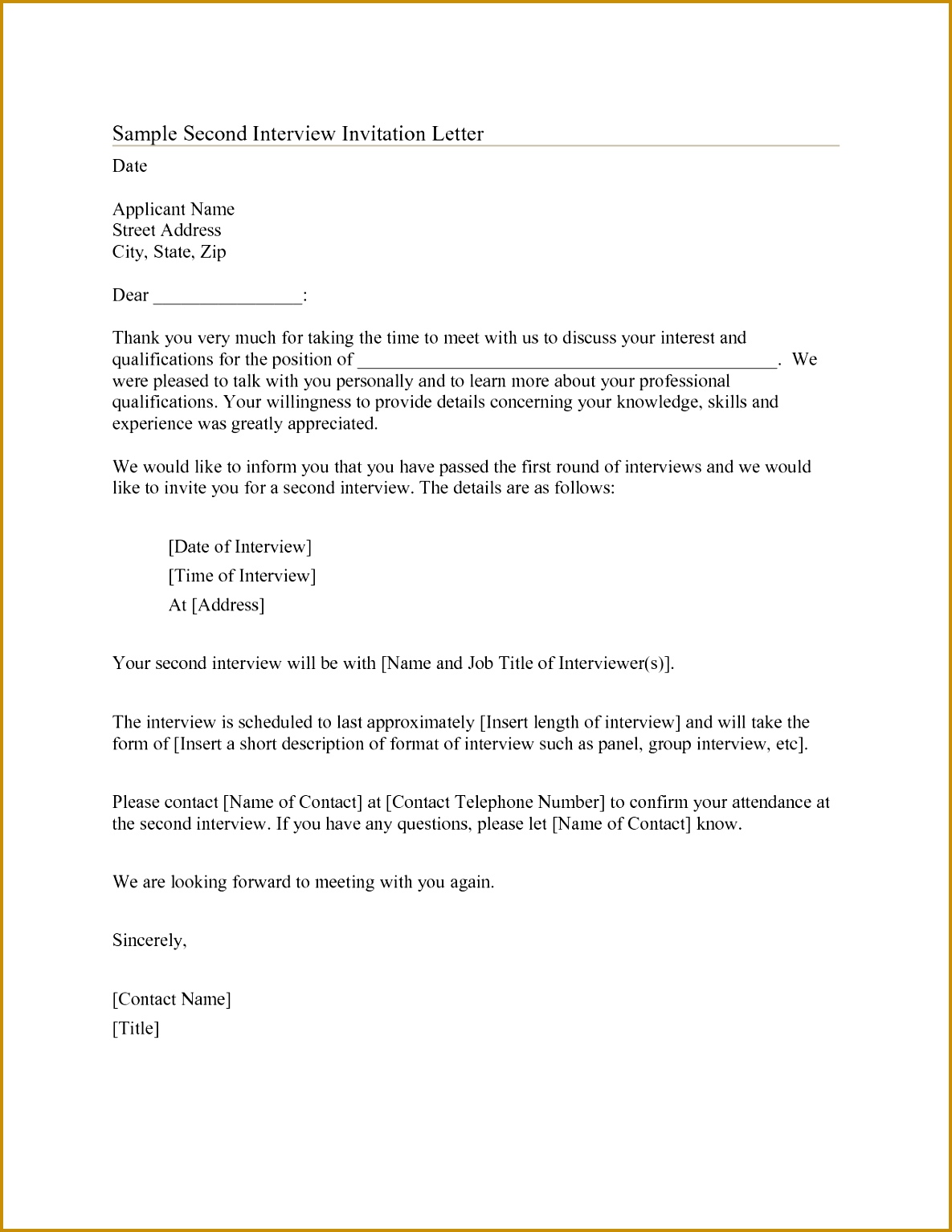 Best Ideas Example Reply Letter For Job Interview Invitation 15341185