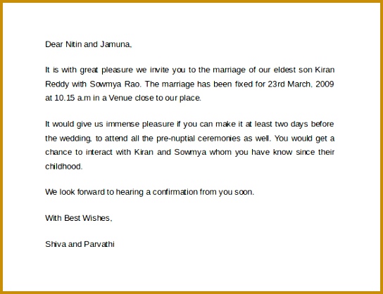 Sample Invitation Letter 17 Download Free Documents In Pdf Word Marriage Invitation Sample Email 418544