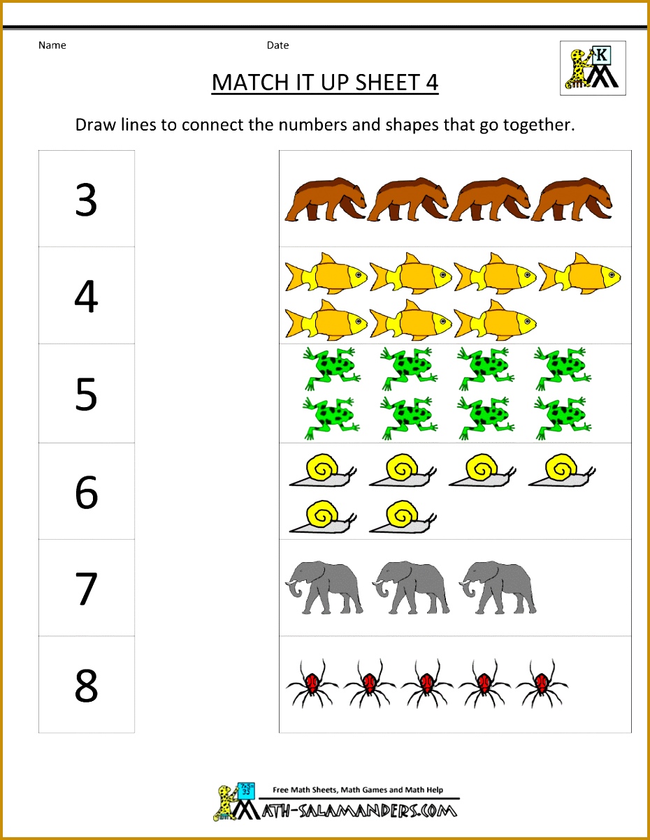 Here you will find a selection of Math Worksheets Kindergarten designed to help children learn to match numbers of objects up to 1203930