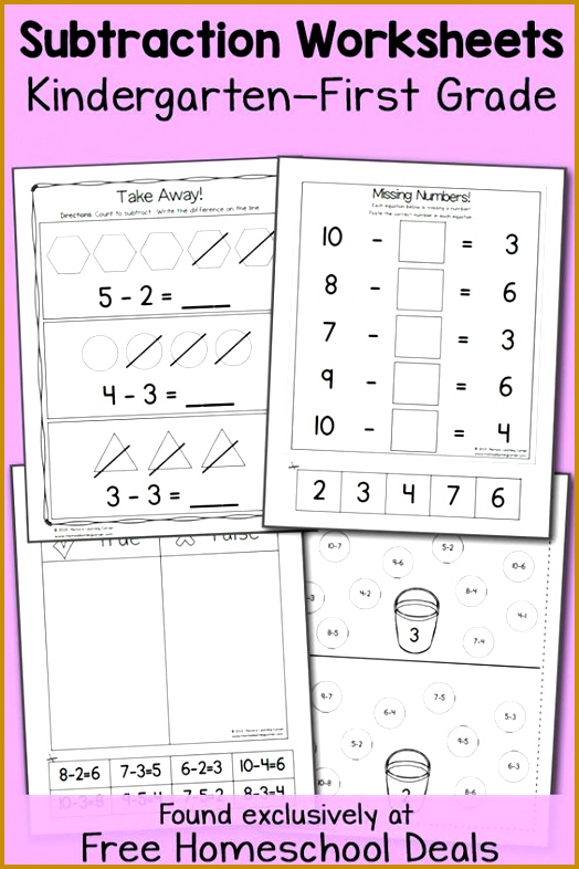 FREE K 1 SUBTRACTION WORKSHEETS instant 786524