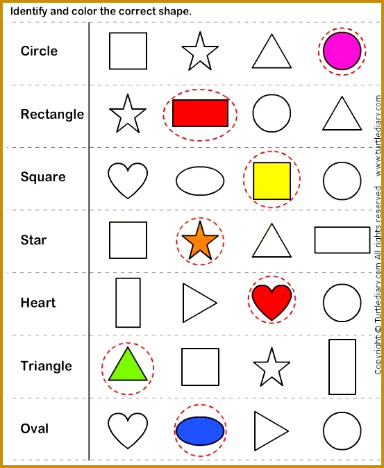 Shapes For Kindergarten Worksheets Identify Shapes 5 Worksheet TurtleDiary Worksheet 674553