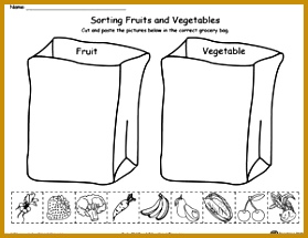 Handwriting worksheets for kindergarten · FREE Sorting Fruits and Ve ables in Grocery Bags Worksheet Help your 279215