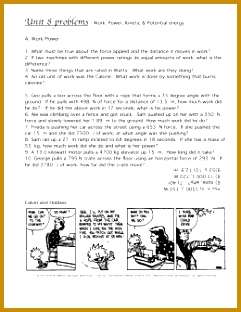 Unit 8 problems Work Power Kinetic & Potential energy A Work 312241